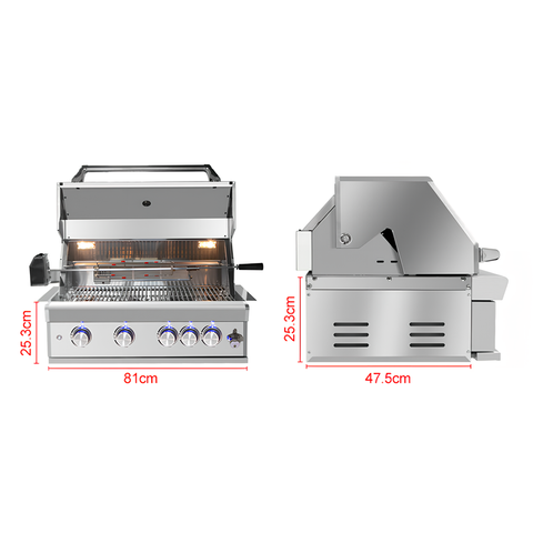 Courtyard embedded gas stove