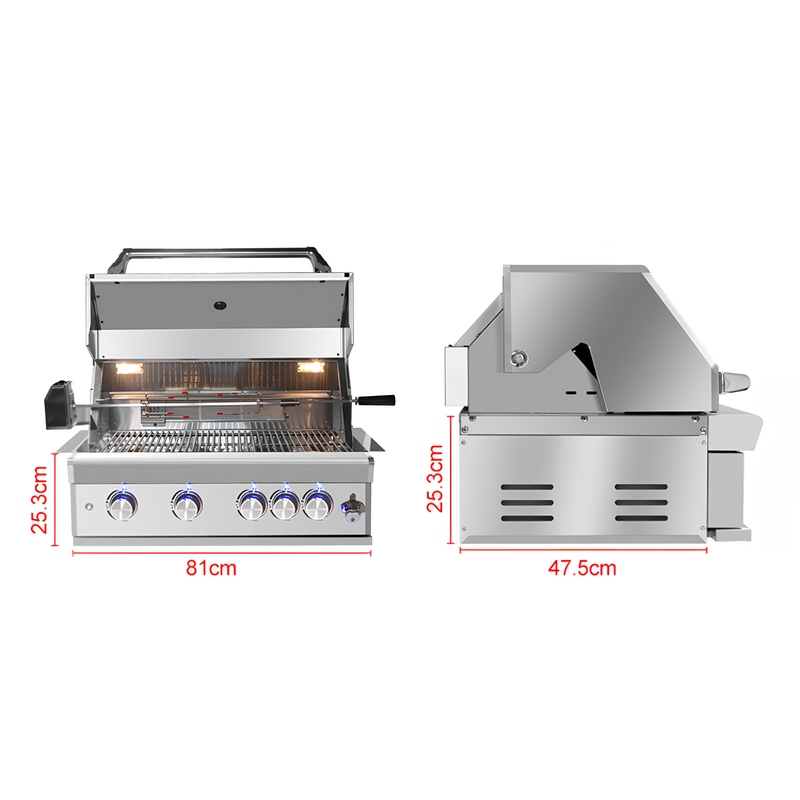 Courtyard embedded gas stove