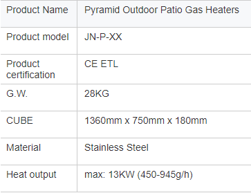 patio pyramid gas heaters