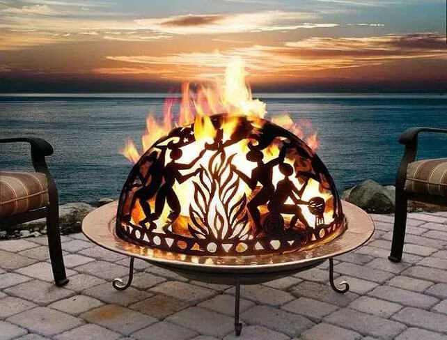 What is the best ground material for a fire pit area?