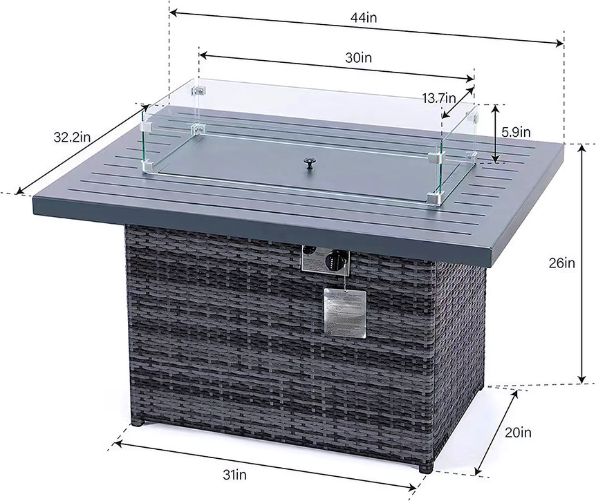 Glass Gas Firetable A