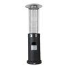 Stainless Steel Round Glass Tube Heater Black