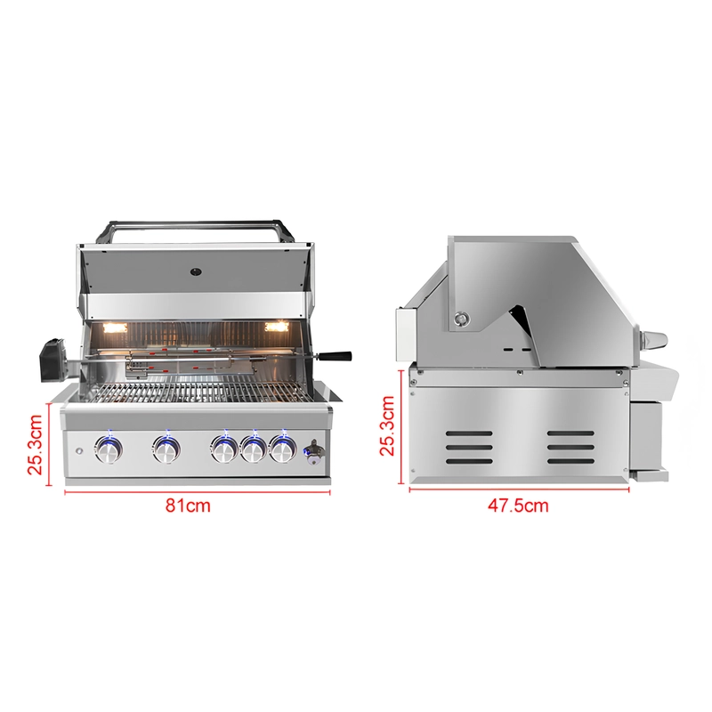 Courtyard embedded gas stove