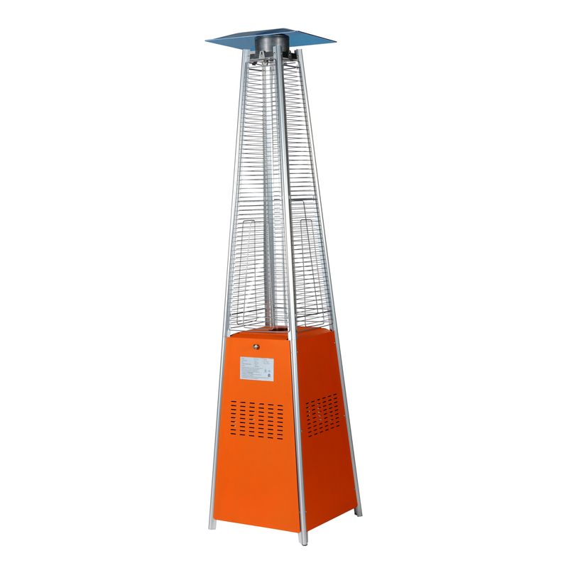 Pyramid Glass Tube Patio Heater orange