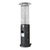 Stainless Steel Round Glass Tube Heater Black