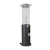 Stainless Steel Round Glass Tube Heater Black